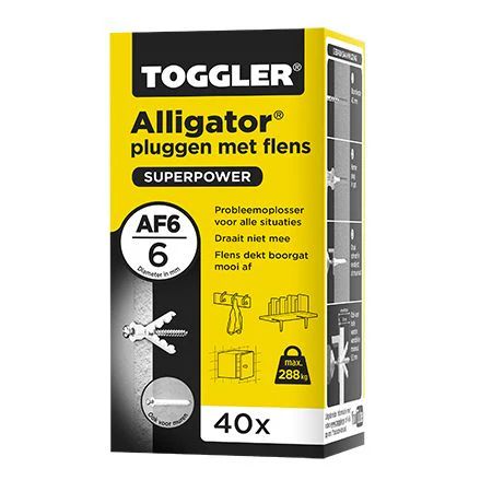Toggler Alligator muurplug kunststof 6x30mm 40st