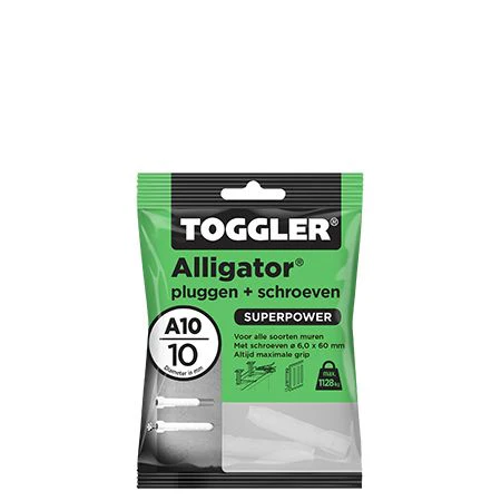 Toggler Alligator muurplug kunststof 10x50mm 4st