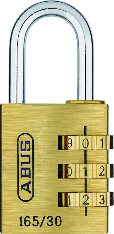 Abus cijferhangslot 165/30 C messing 32x35x16mm