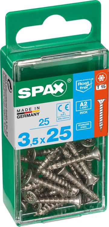Spax A2 schroef T-star plus verzonken kop 3,5x25mm 25st