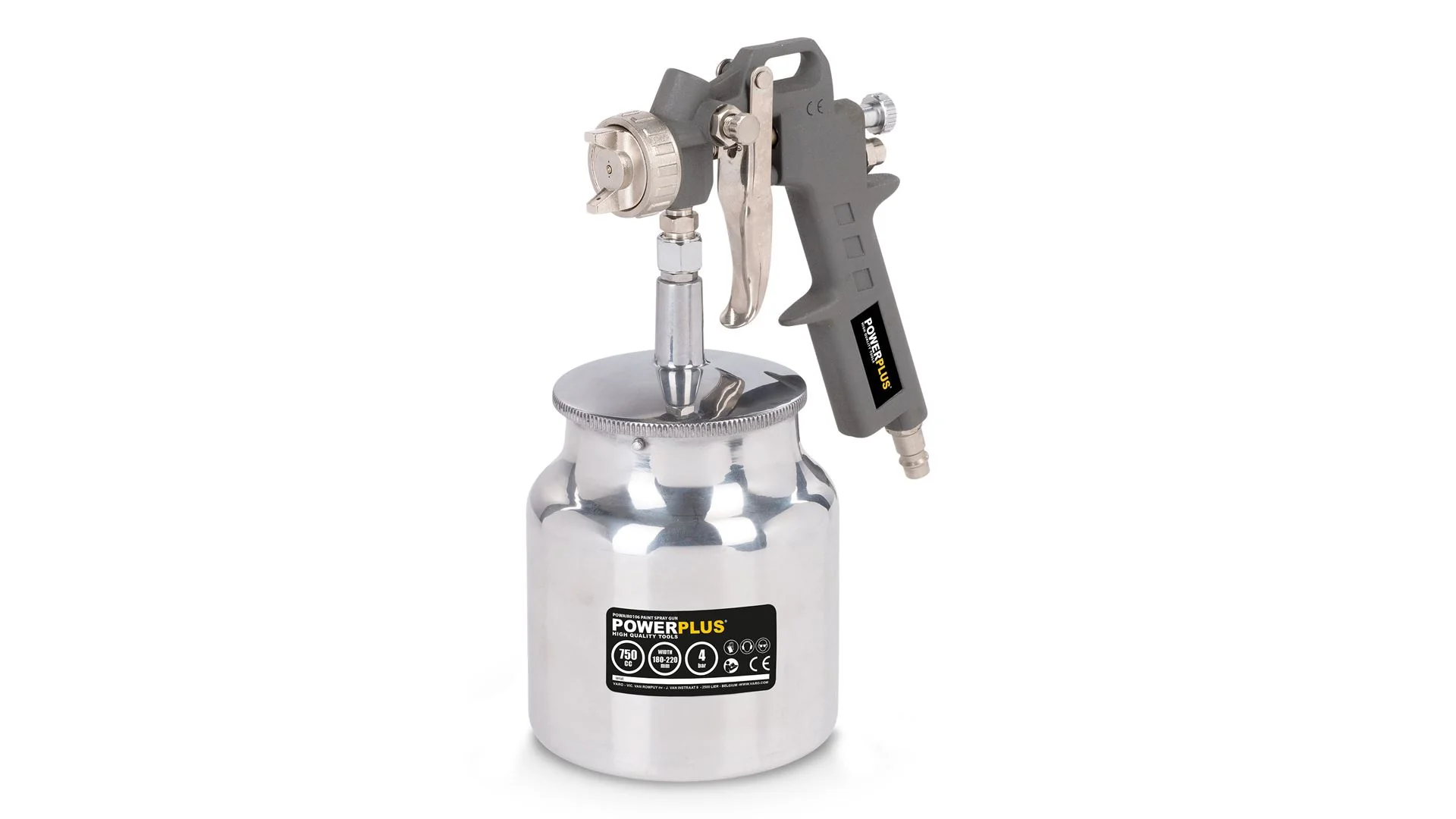 Powerplus POWAIR0106 pneumatische verfpistool met onderbeker 750ml