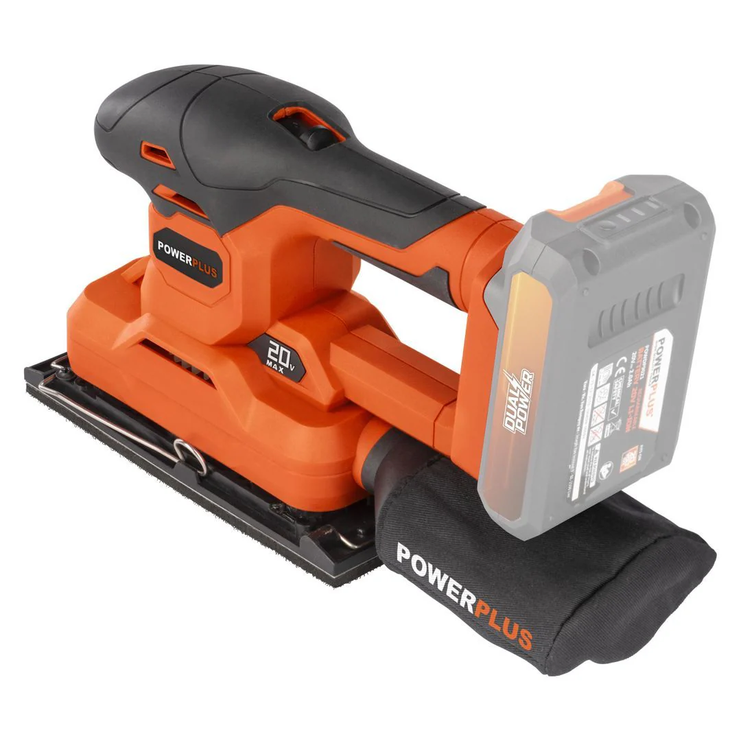 Dual Power accu vlakschuurmachine POWDP50300 20V excl. accu