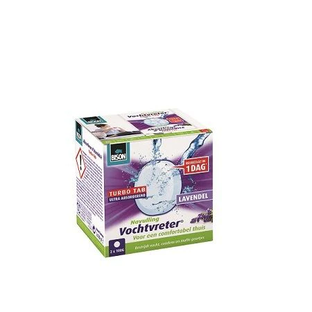 Bison vochtvreter Ambiance navulling lavendel 100gr 2 stuks