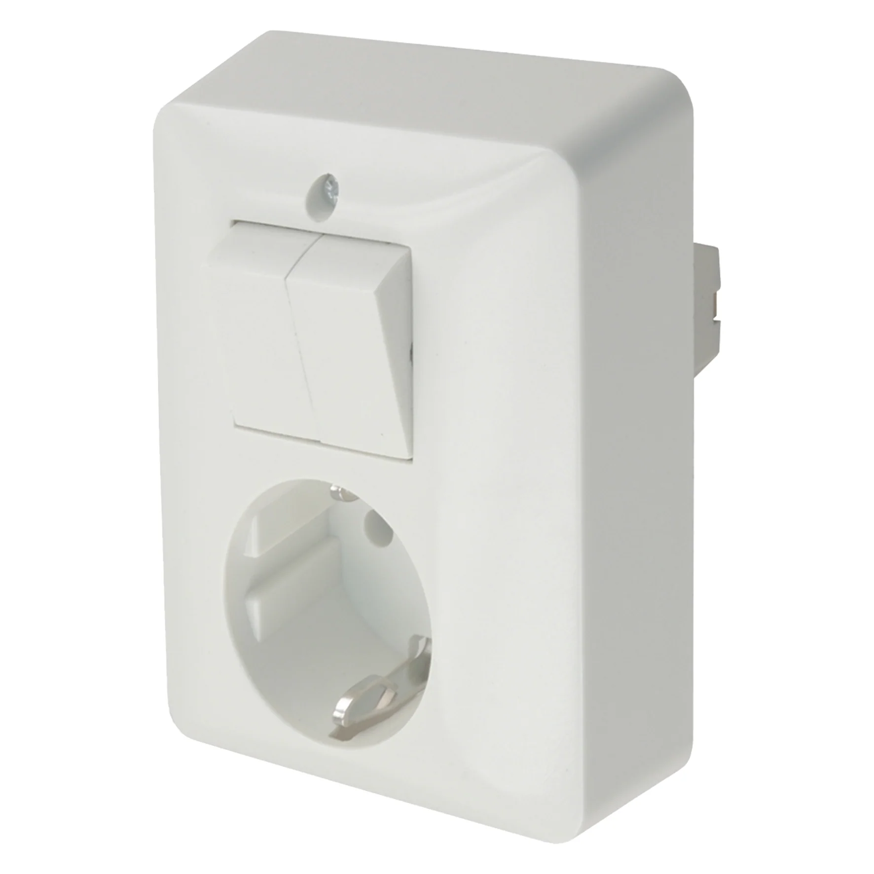 UNI inbouw stopcontact + schakelaar kindbeveiliging randaarde wit
