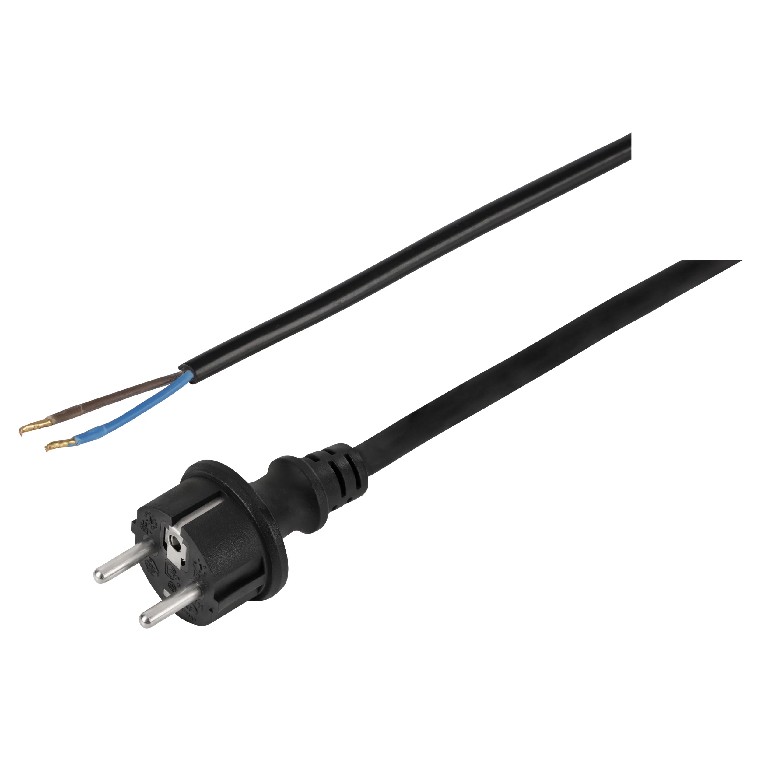 Q-Link aansluitsnoer 2x1mm randaarde zwart 5m