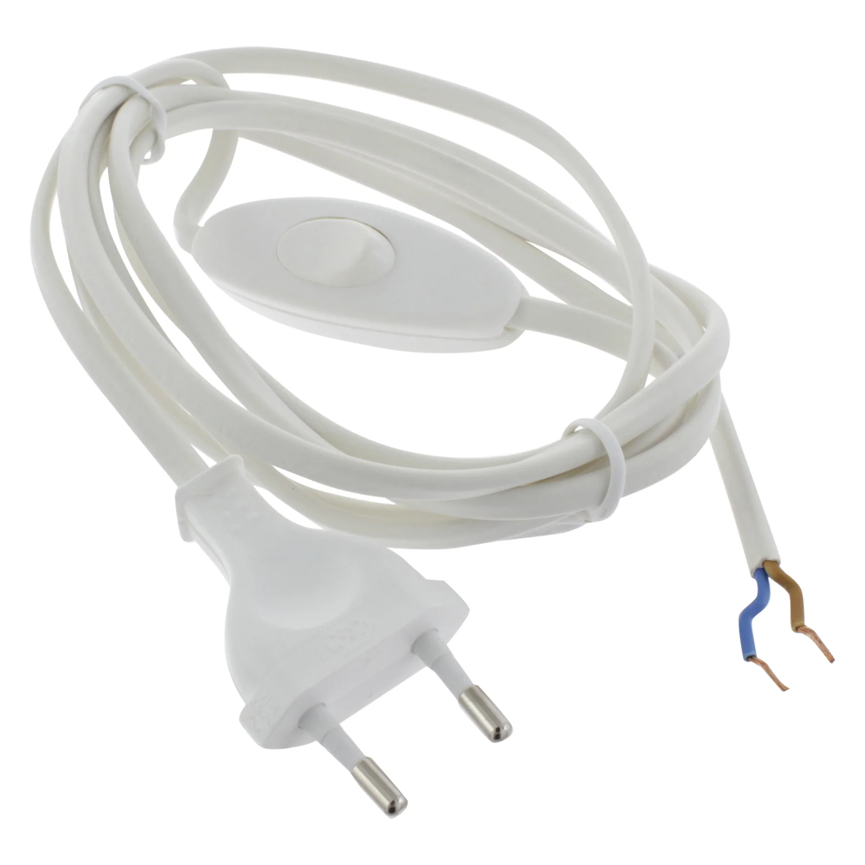 Q-Link aansluitsnoer met schakelaar wit 2×0,75mmx1,8m