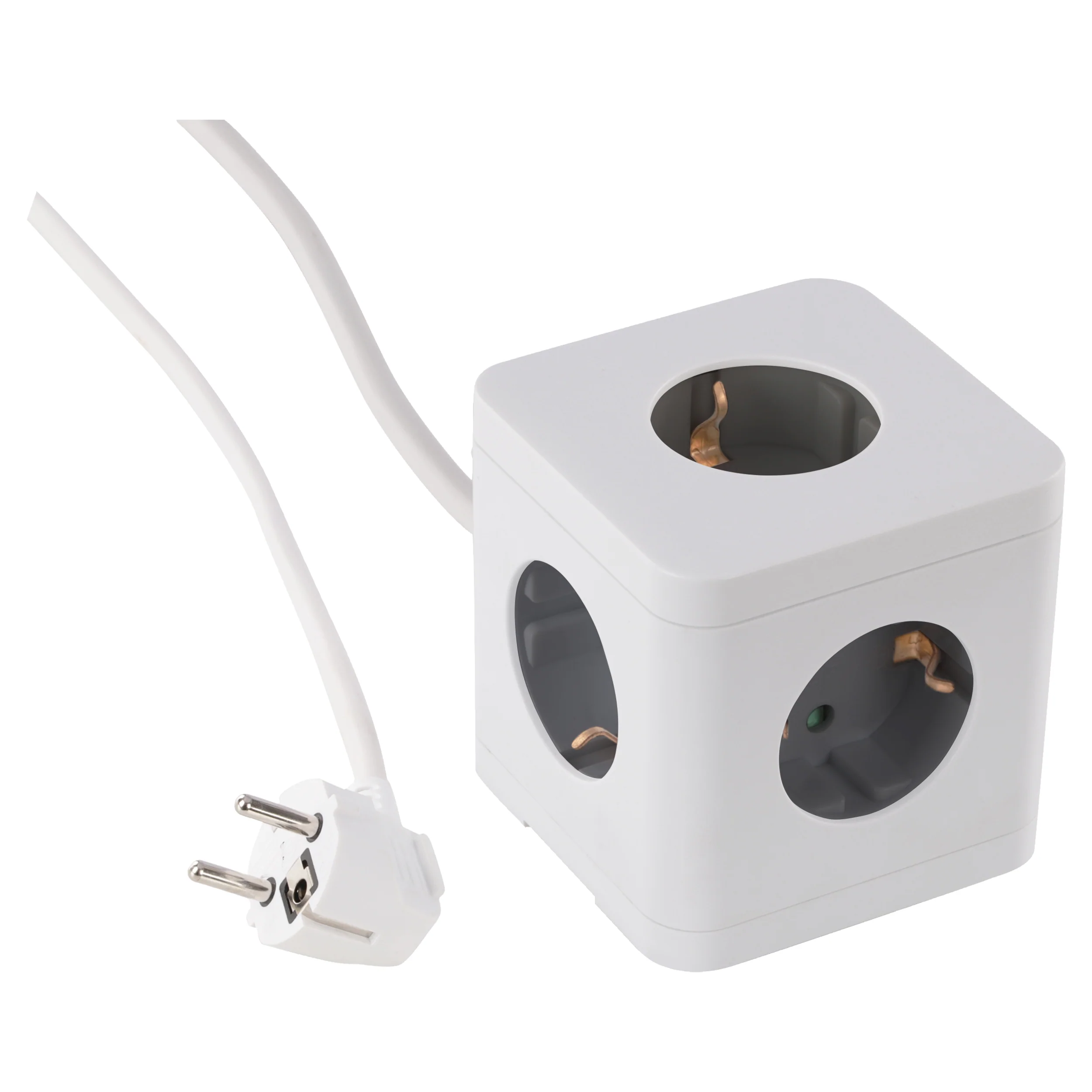 Q-Link Cube stekkerdoos 5-voudig 5x geaard wit, grijs 1,5m