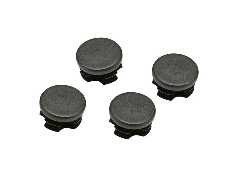 Aflsuitdop rond zwart 28mm 4st