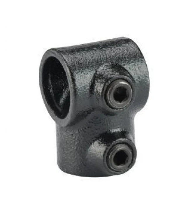 Steigerbuis koppeling T-doorvoer zwart Ø28mm