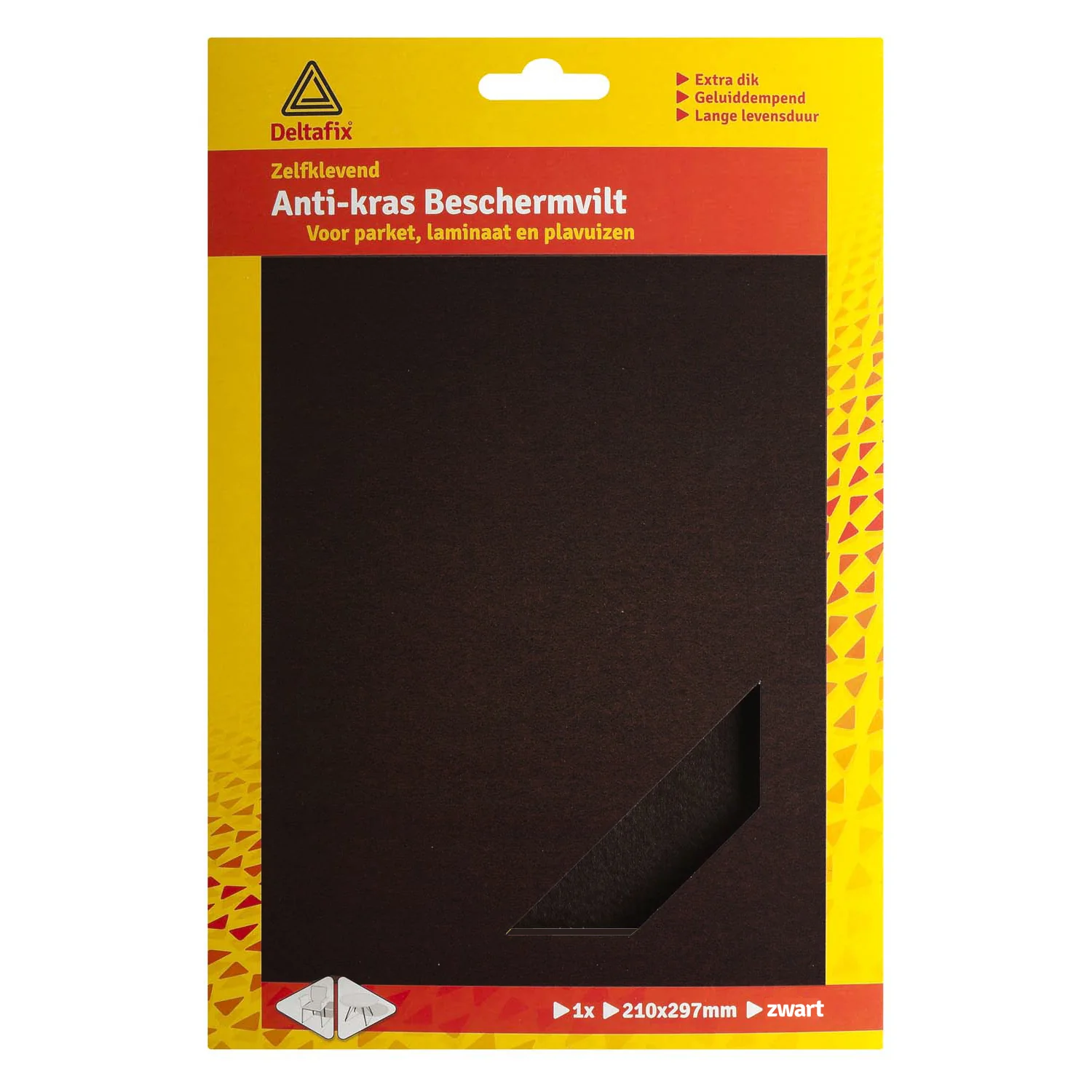 Deltafix anti-krasvilt rechthoek zwart 210x297mm