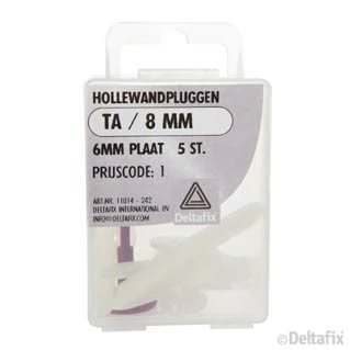 Deltafix hollewandplug kunststof 6mm 5st