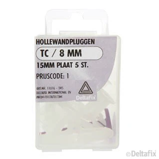 Deltafix hollewandplug kunststof 15mm 5st