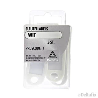 Deltafix sleutellabel kunststof, metaal wit 5st