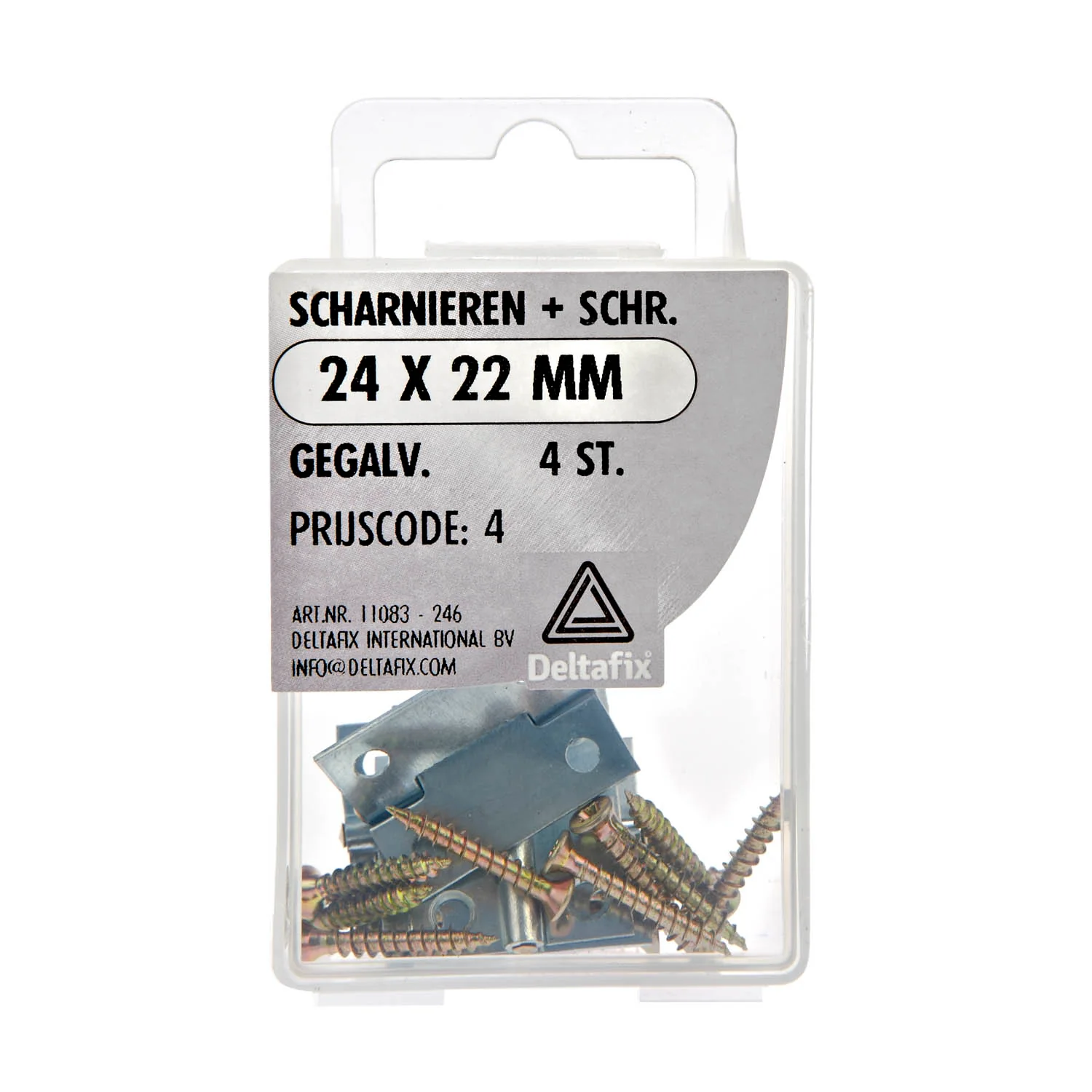 Deltafix scharnier gegalvaniseerd 24x22mm 4st
