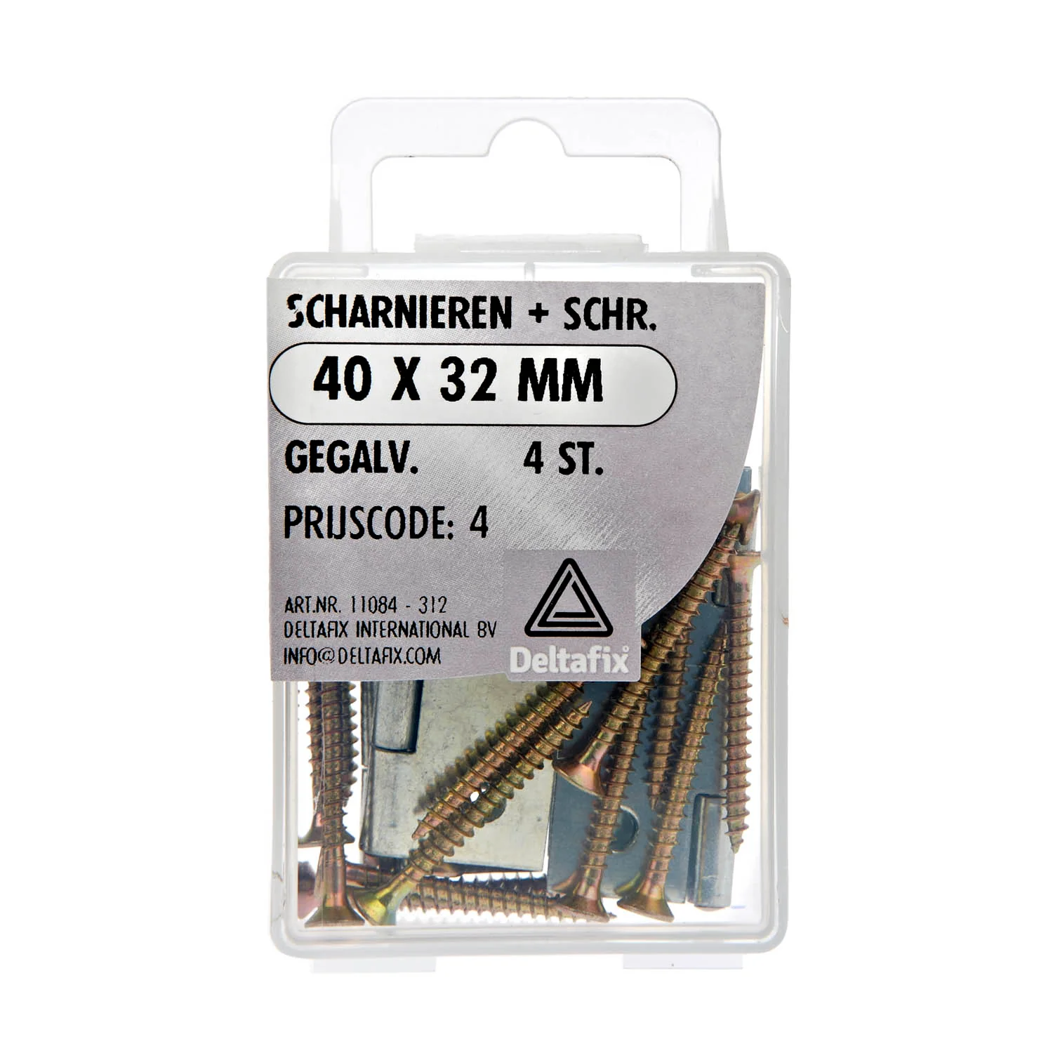 Deltafix scharnier gegalvaniseerd 40x32mm 4st