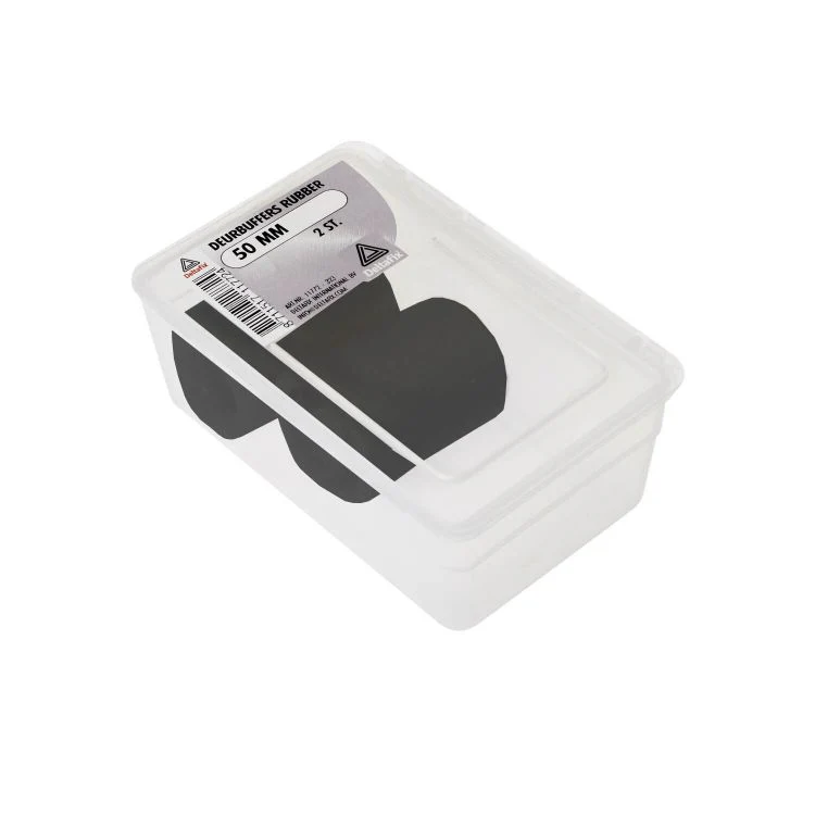 Deltafix deurbuffer zwart rubber 40x40x50mm 2st