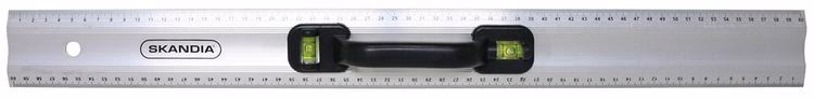 Skandia liniaal met handvat en waterpas 600mm