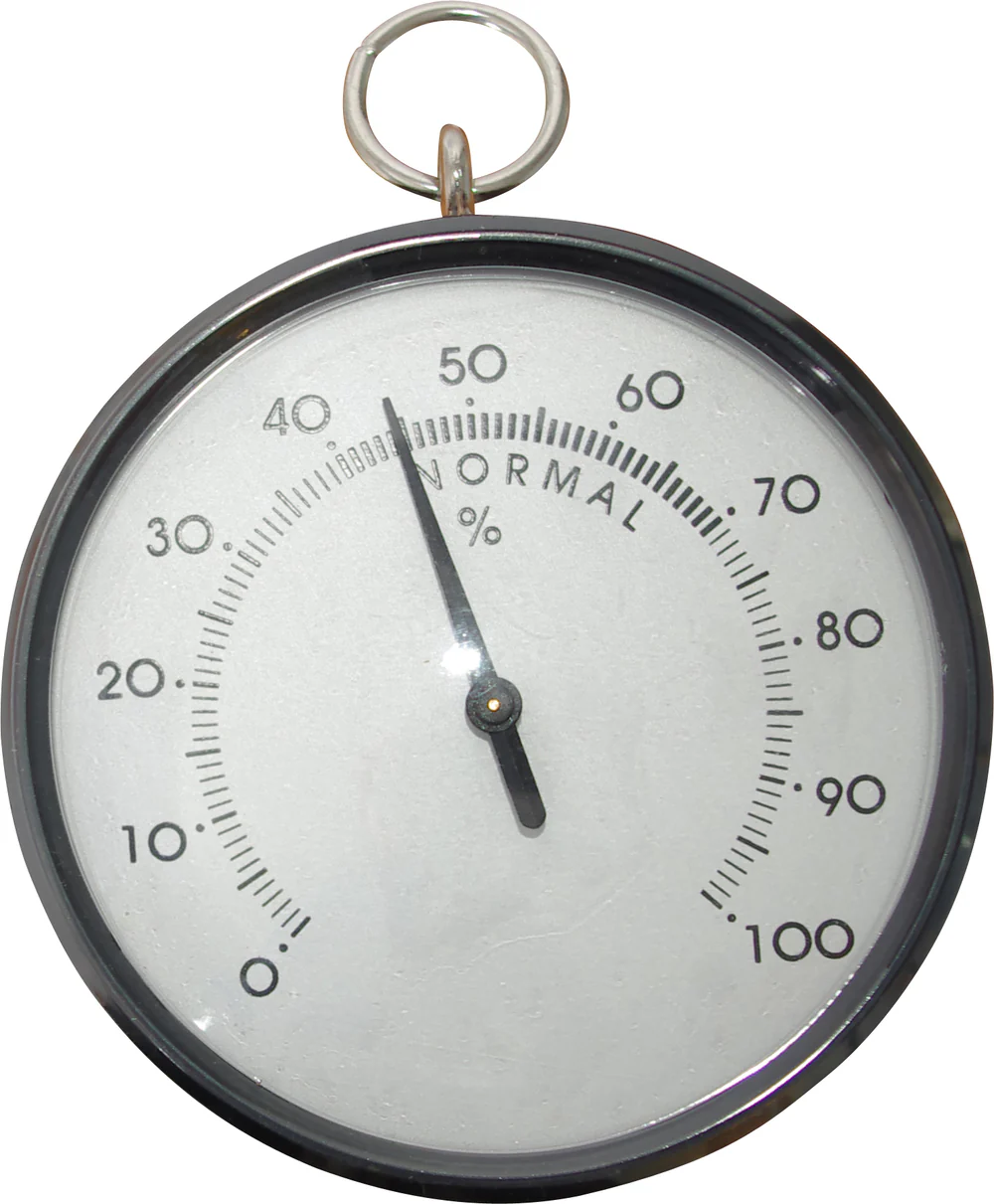 Hendrik Jan hygrometer kunststof zwart 20x10x3cm
