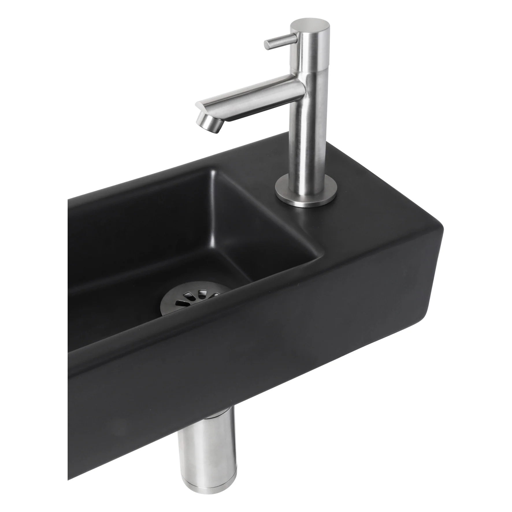 Differnz fonteinset Hator rechts mat zwart 9×37,5×18.5cm