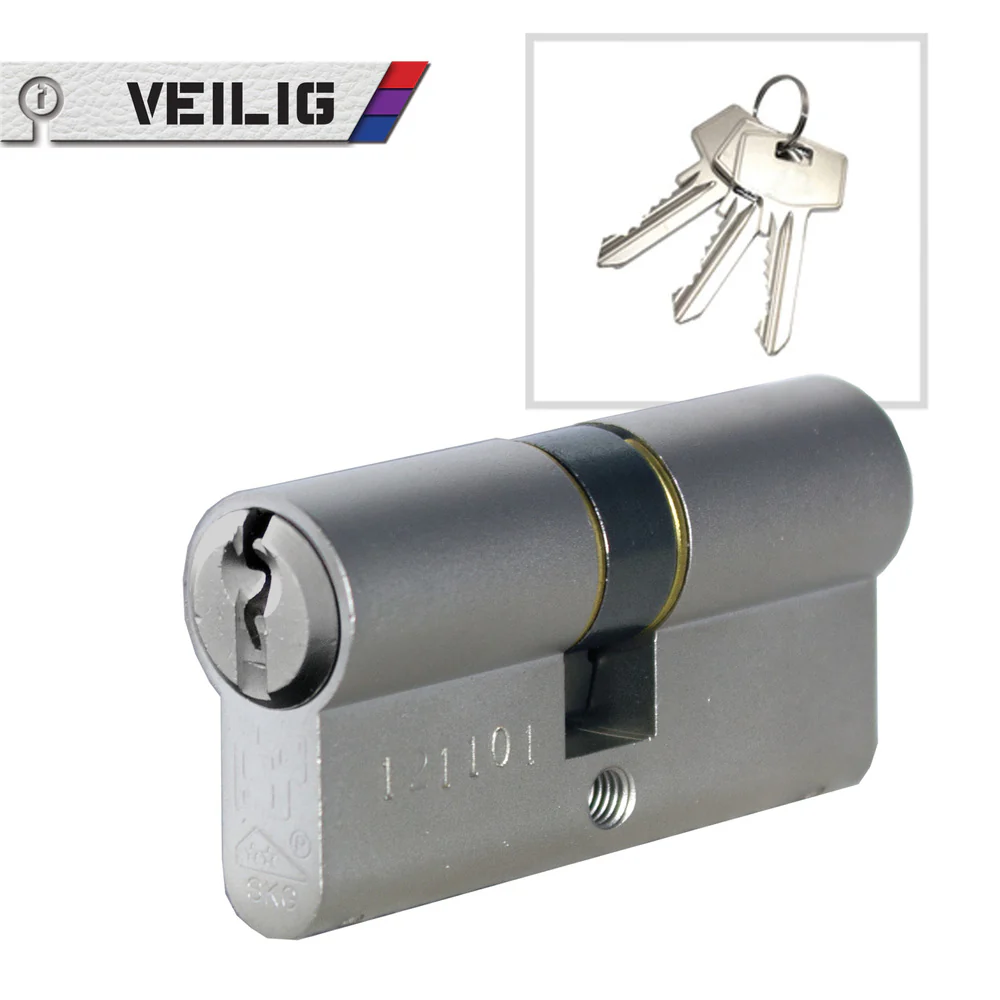Veilig S6 veiligheidsprofielcilinder 30/30 zilver