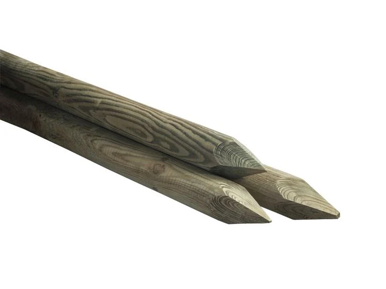 Paal rond gefreesd gepunt celfix naaldhout ⌀6x200cm