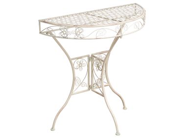 Table bistrot YAVIZA 80 cm 36 cm Métal Beige clair