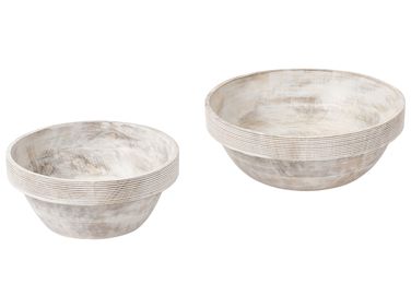 Set van 2 decoratieve schalen MINYA Mangohout Lichtbruin