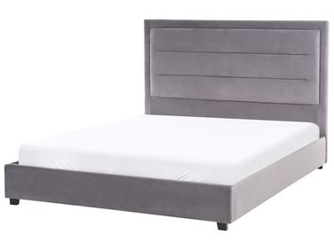 Bed Velvet ROUEN 140 x 200 cm (EU Double) Dark Grey