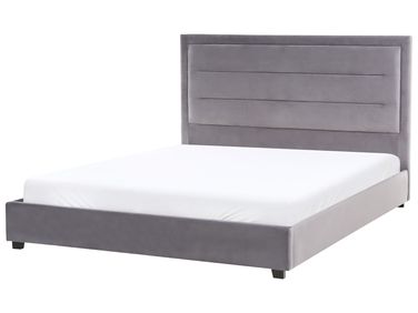Waterbed Fluweel ROUEN 160 x 200 cm Donkergrijs