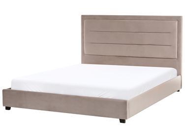 Waterbed Velvet ROUEN 160 x 200 cm (EU King Size) Taupe