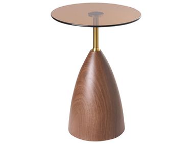 Table d'appoint WALLIS Verre de sécurité Marron