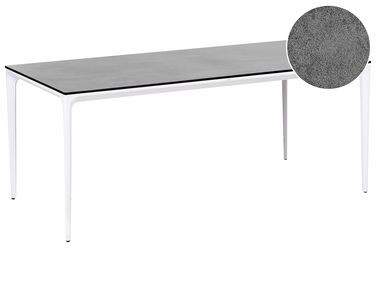 Table de salle à manger de jardin SOVARETO 180 cm 90 cm Effet pierre Gris foncé