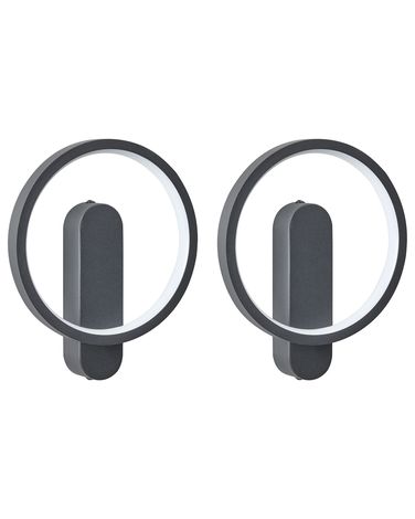 Set van 2 wandlampen BLIES LED Metaal Zwart