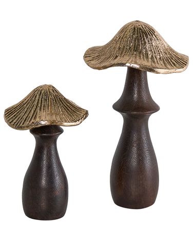 Set van 2 figuren Paddenstoel DUBLJANI Zwart/goud