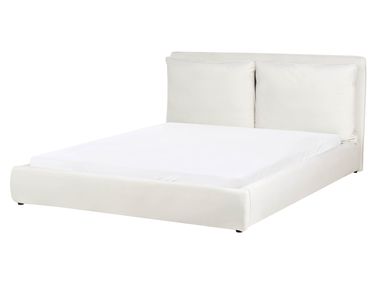 Bed Velvet BAJONNA 160 x 200 cm (EU King Size) Off-White