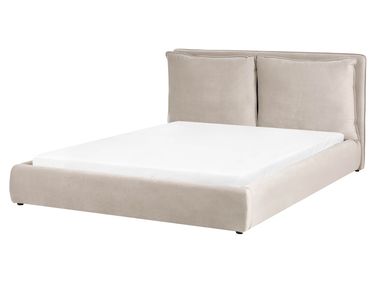 Waterbed Velvet BAJONNA 160 x 200 cm (EU King Size) Taupe