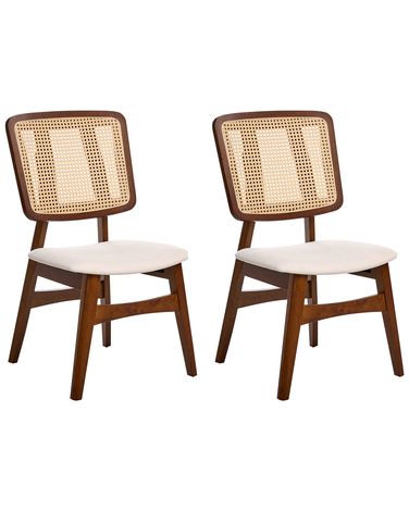 Set of 2 Dining Chairs ALCOVA Wood Brown