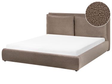 Waterbed Bouclé BAJONNA 160 x 200 cm Bruin