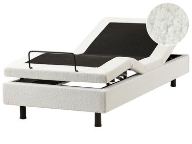 Verstelbaar bed zonder hoofdbord Bouclé DUKE 90 x 200 cm Gebroken wit
