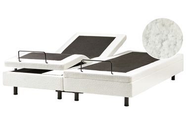 Verstelbaar bed zonder hoofdbord Bouclé DUKE 180 x 200 cm Gebroken wit