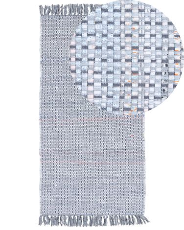 Vloerkleed BESNI Grijs 80 x 150 cm Katoen