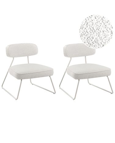 Set of 2 Armchairs FROVI Fabric Off-White