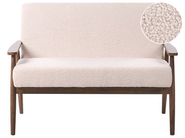 Bank 2-zits ESRUM Bouclé Donkerbruin/beige