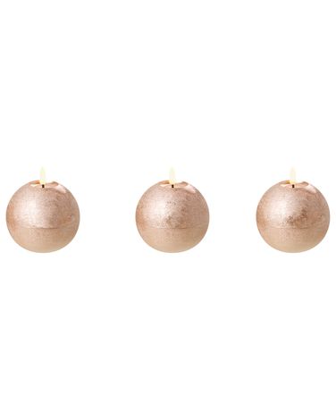 Set of 3 LED Candles AMBROSIA 11 cm Gold