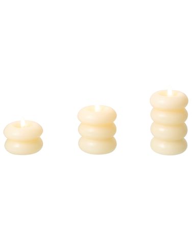 Set of 3 LED Candles ETERNIS 5/8/11 cm Off-White