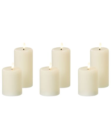 Set of 6 LED Candles NOISETTE 10/16 cm Off-White