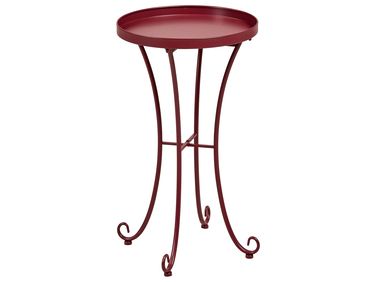 Table d'appoint pour le jardin CAVINIA 40 cm 40 cm Métal Rouge Bordeaux