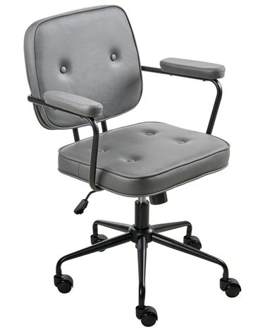 Desk Chair PAWNEE Velvet Grey