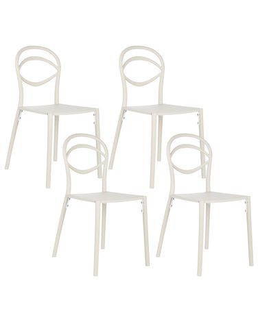 Set of 4 Garden Chairs COVOLO Off-White