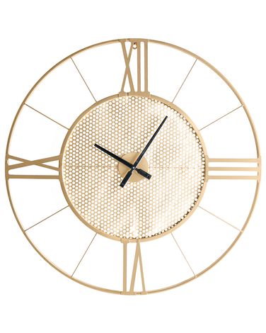 Wall Clock BLAMERE 80 cm Metal Gold